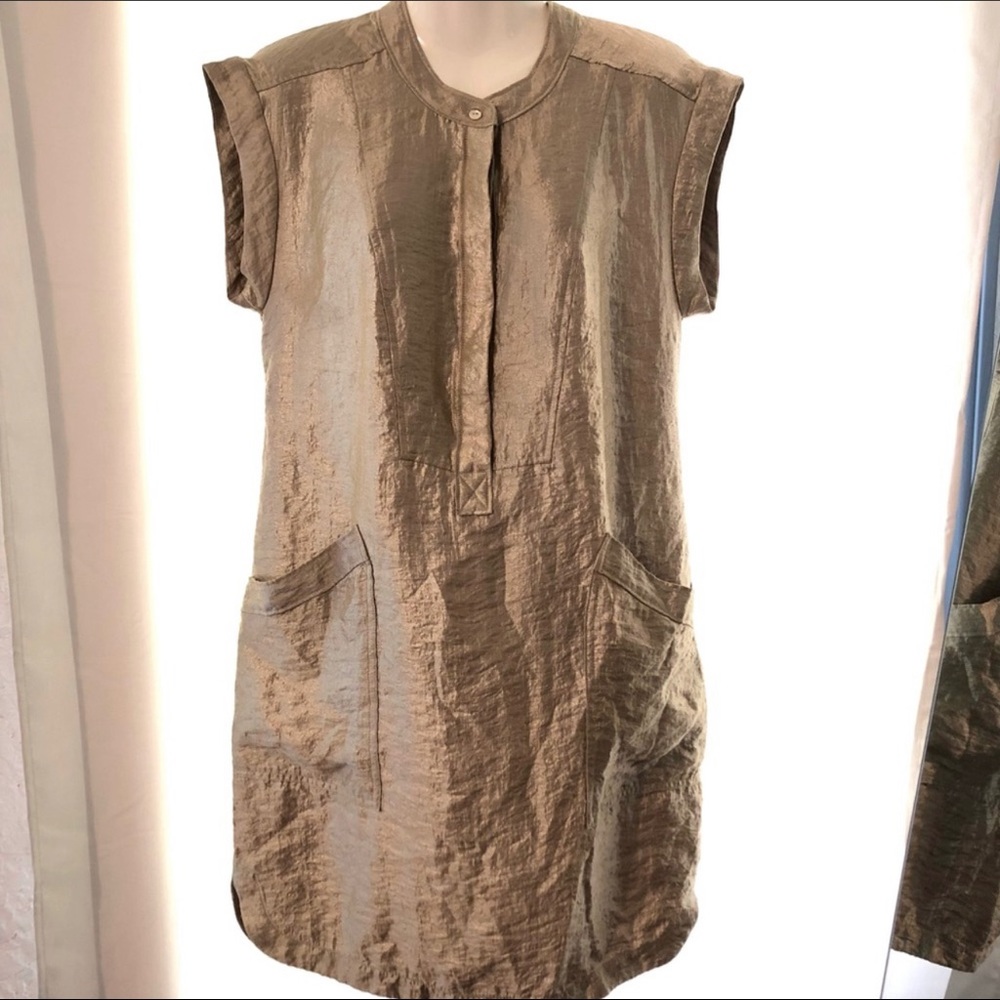 J.Crew Sleeveless metallic gold casual dress tunic. Great condition.